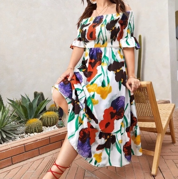Off The Shoulder Floral Dresses